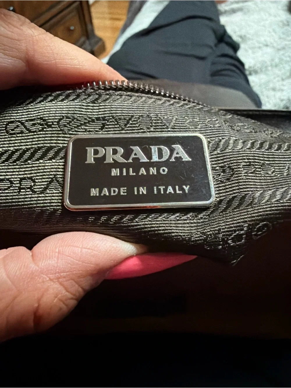 PRADA Tan Leather Messenger Bag with Wide Shoulder Strap